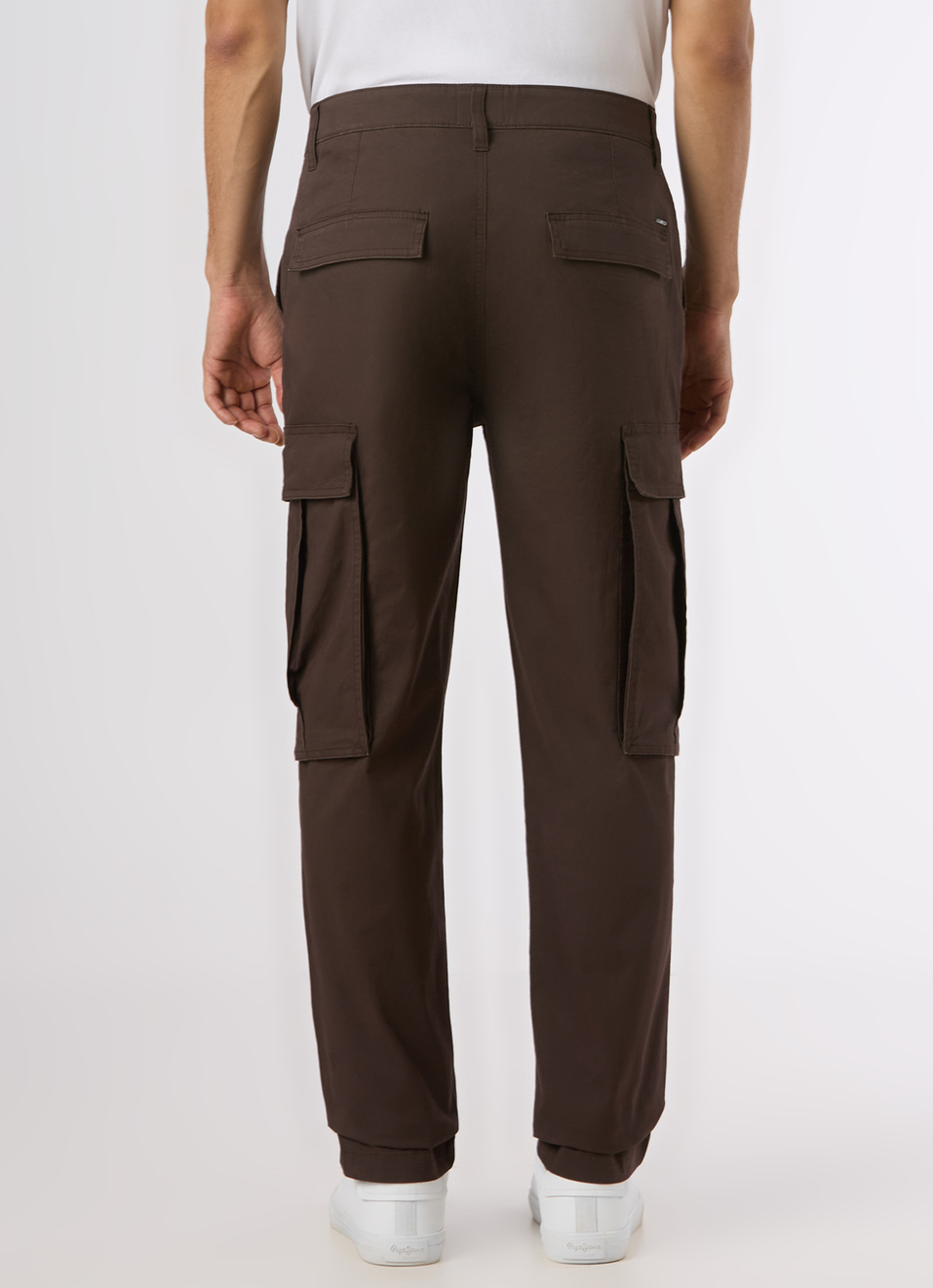 Men Brown Mid Rise Straight Fit Cargo Pants, , large image number 2