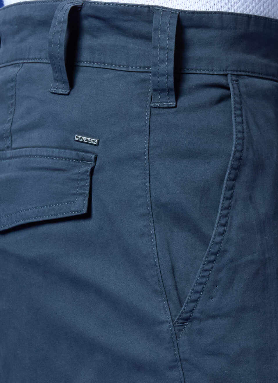 Blue Mid Waist Straight Fit Cargo, , large image number 4