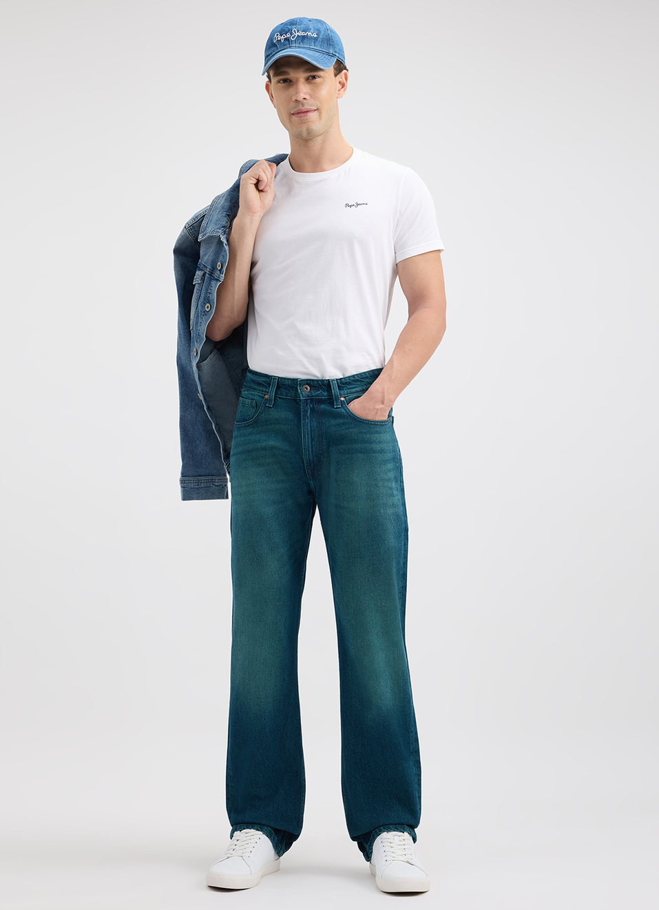 Men Blue Mid Rise Stretch Cargo, , large image number 4