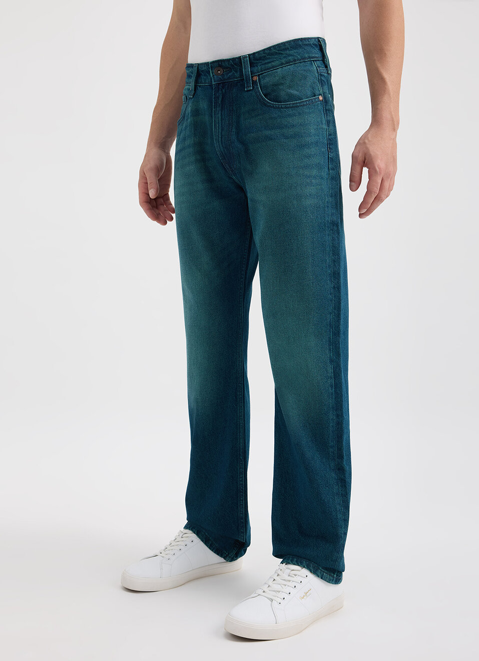 Men Blue Mid Rise Stretch Cargo, , large image number 5