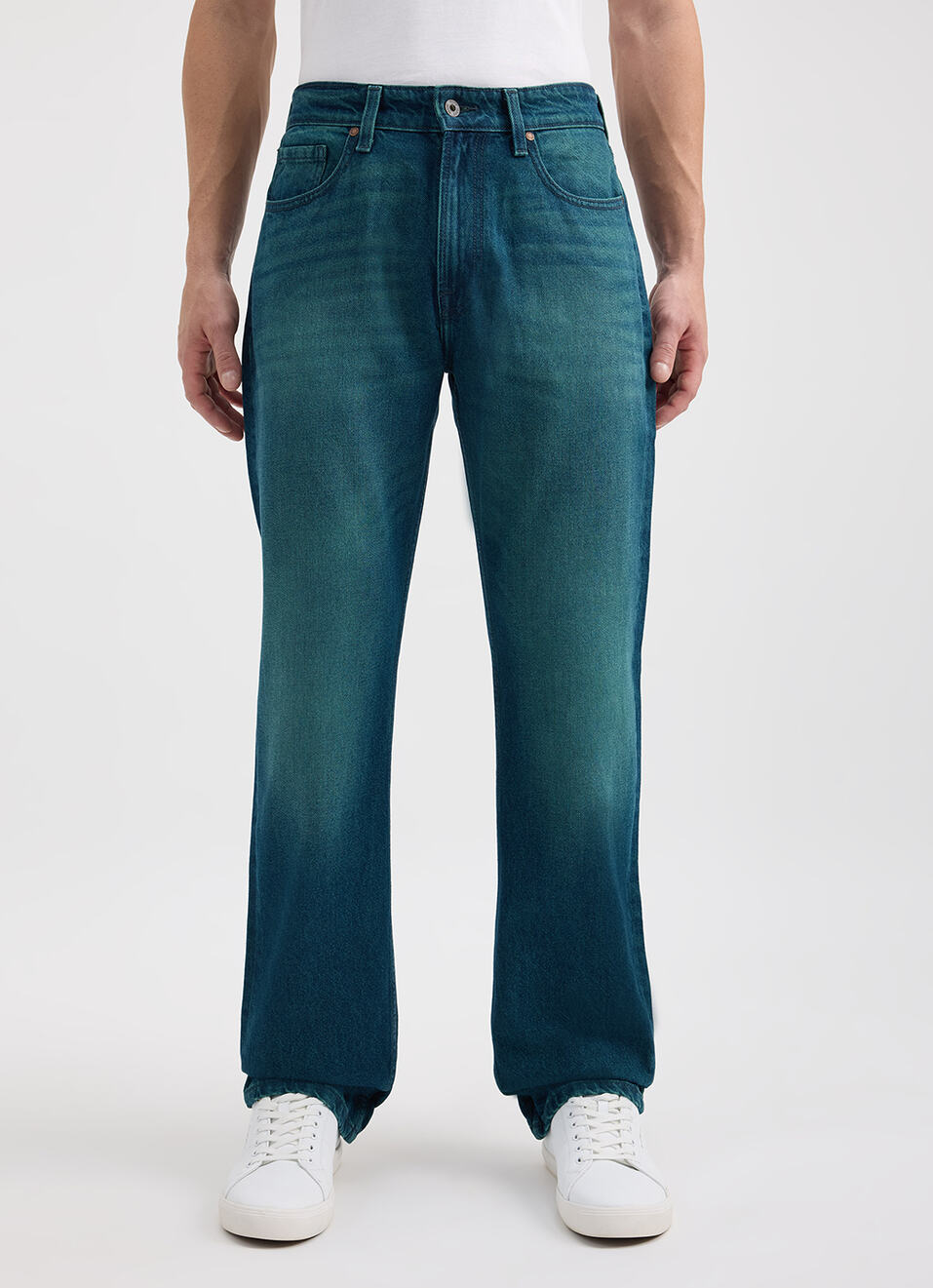 Men Blue Mid Rise Stretch Cargo, , large image number 6