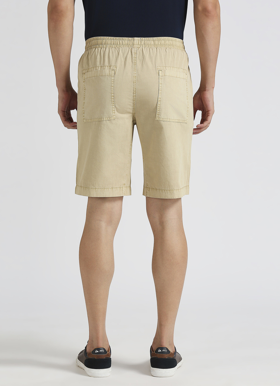 Off White Elasticated Poplin Summer Chino Shorts, , large image number 3