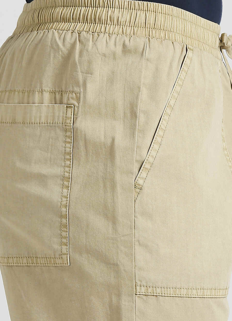 Off White Elasticated Poplin Summer Chino Shorts, , large image number 4