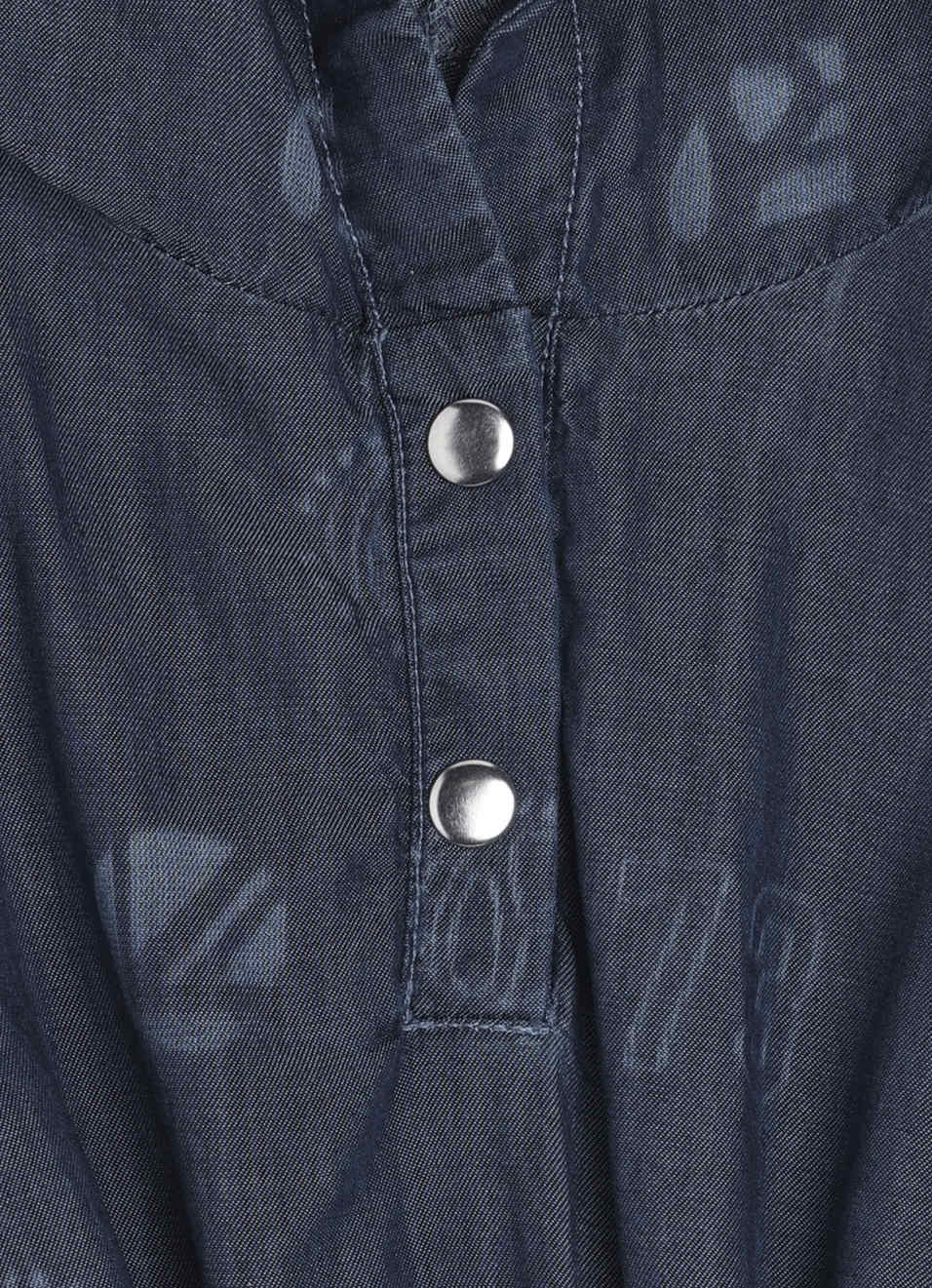 Khloe Lazer Printed Denim Hoodie Dress, , large image number 2