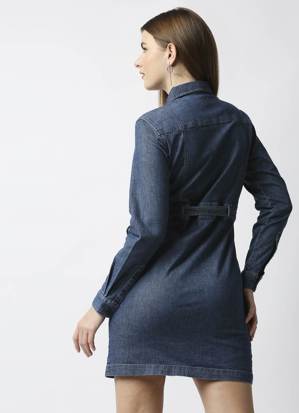 COBA Badge applique denim dress, , large image number 1