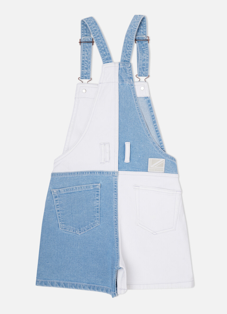 DENIM SHORTALL WITH TONAL PATCHWORK, , large image number 2
