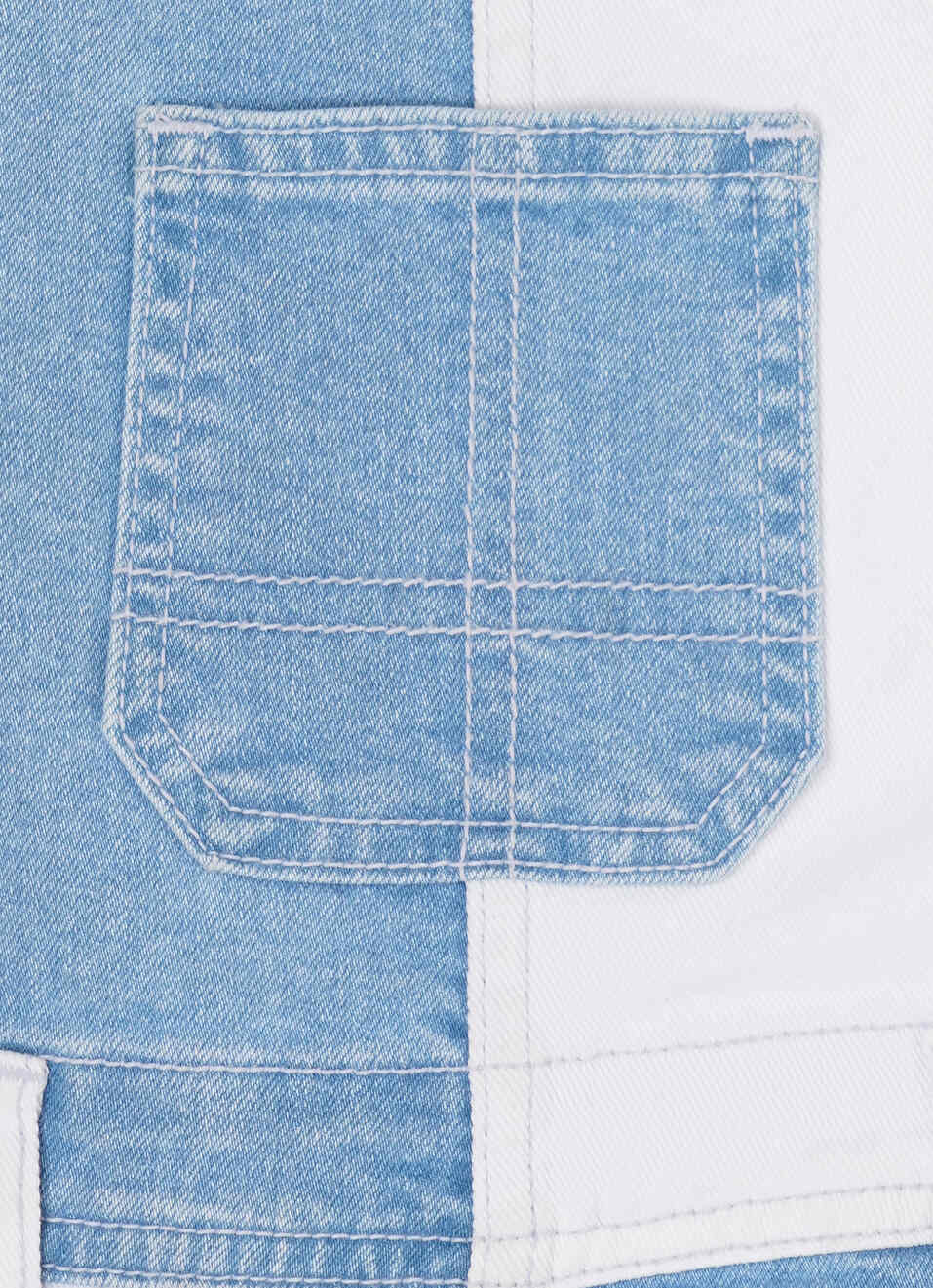 DENIM SHORTALL WITH TONAL PATCHWORK, , large image number 3