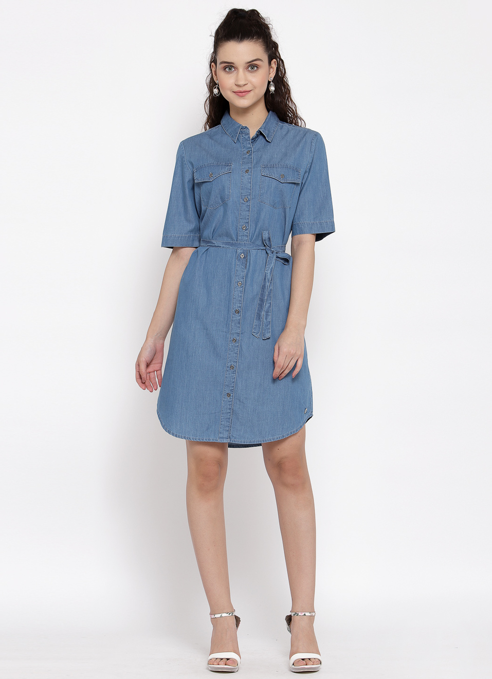 Manda Denim Shirt Dress, , large image number 3