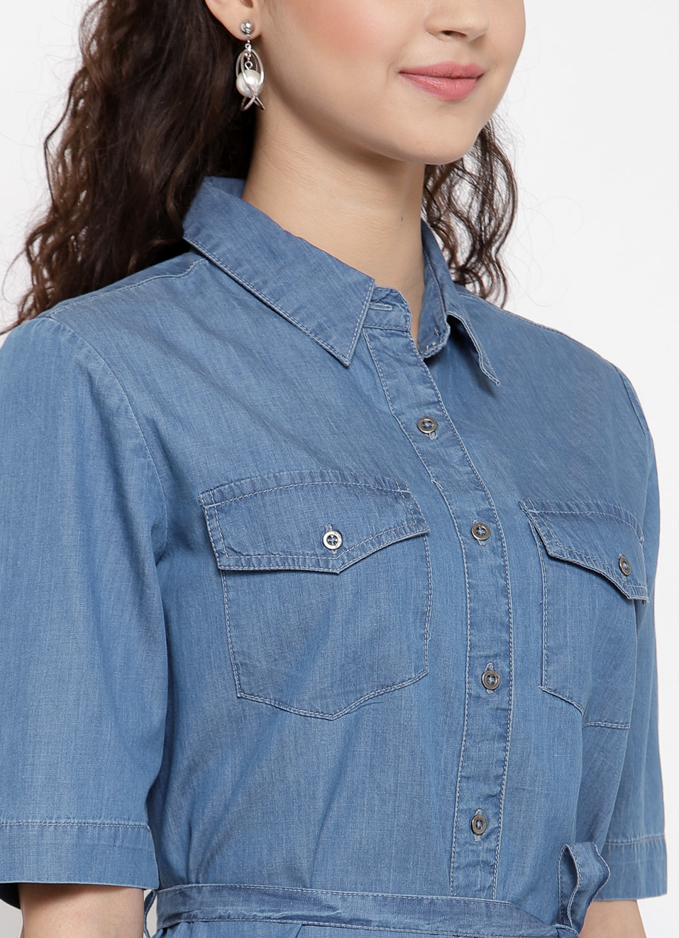 Manda Denim Shirt Dress, , large image number 4