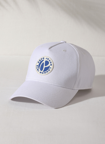 White Silicon Badge Sports Cap