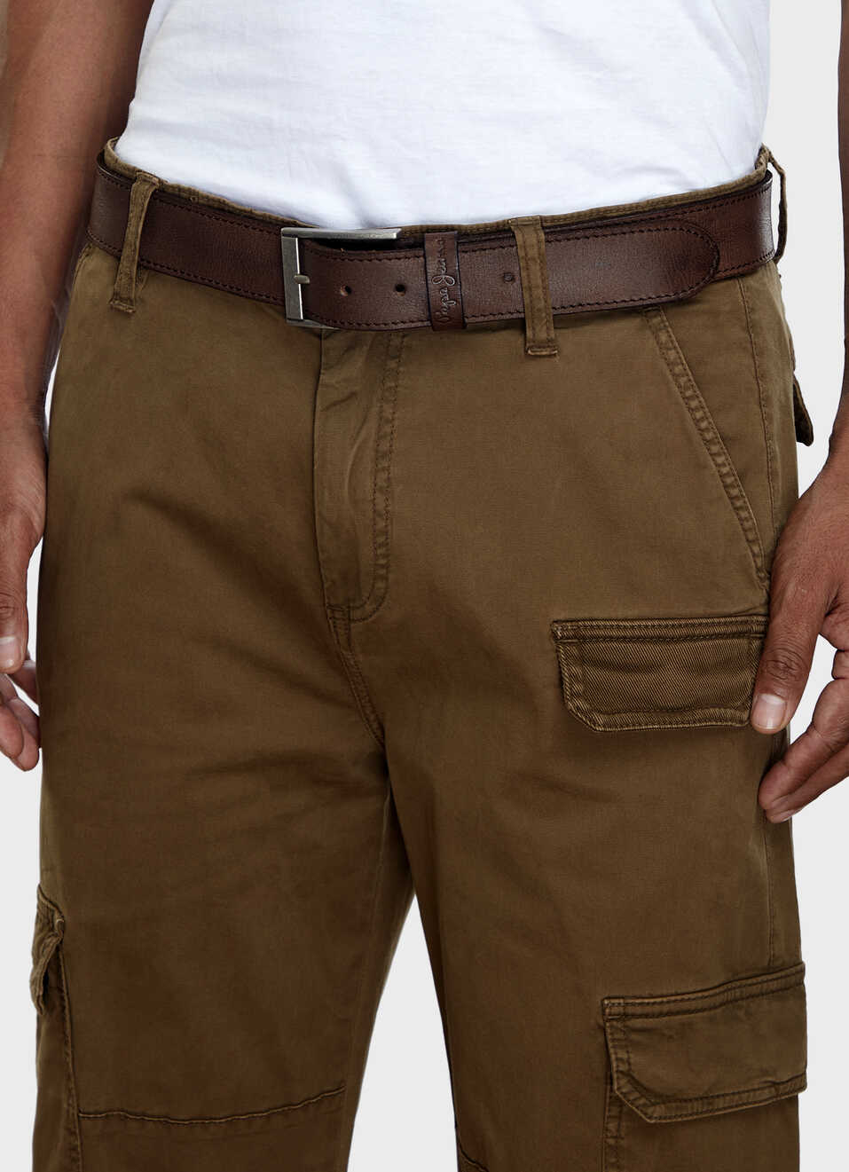 Men Brown Genuine Leather Belt With Metal Buckle, , large image number 4