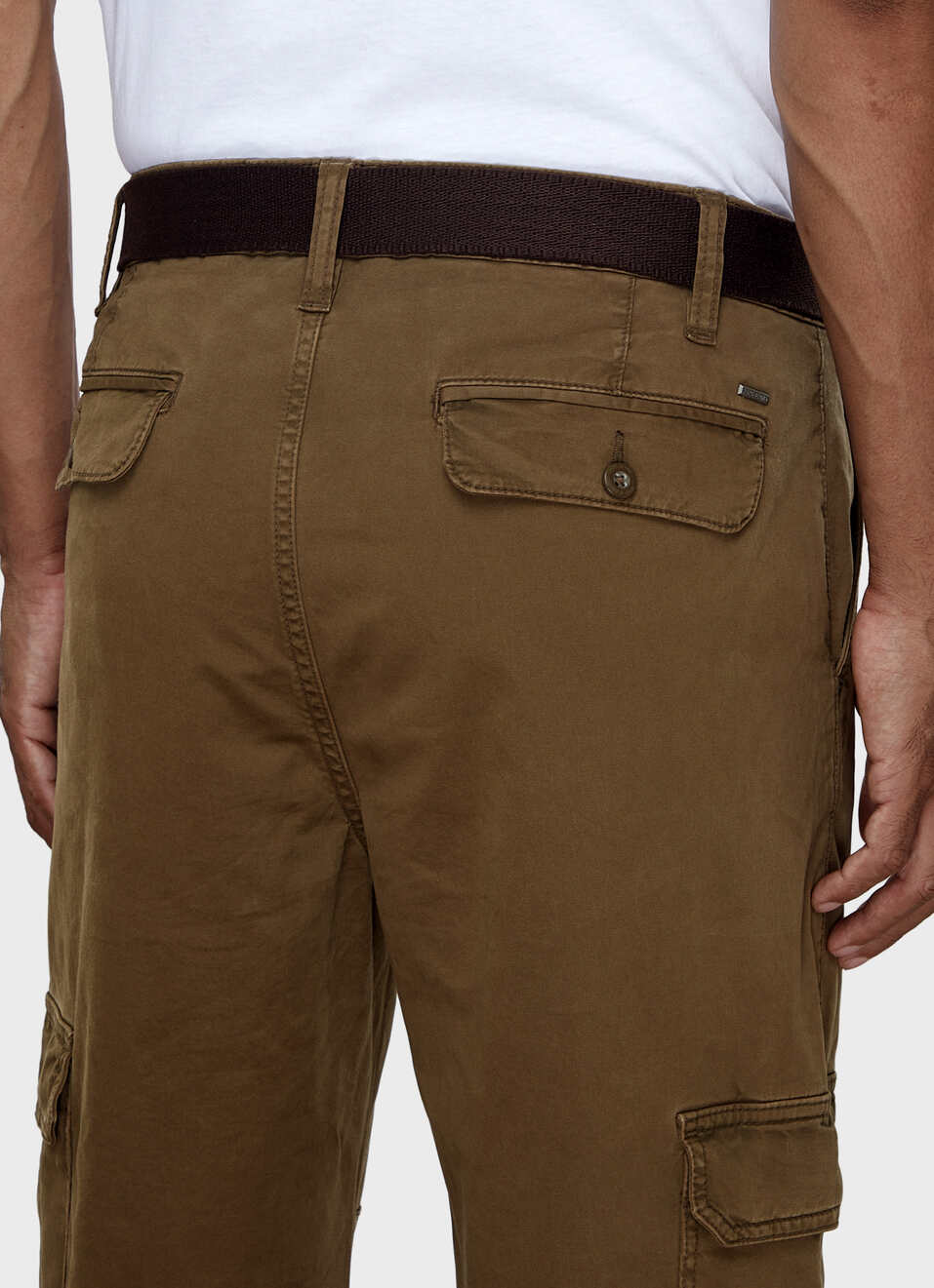 Men Dark Brown Webbing Belt With Metal Clip Buckle, , large image number 5