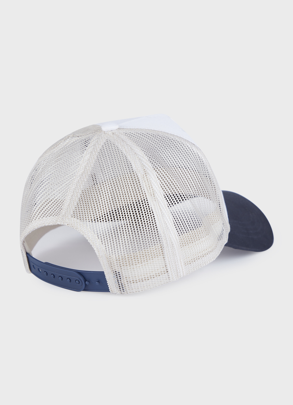 Men Navy & White Trucker Cap With Mesh Back, , large image number 1