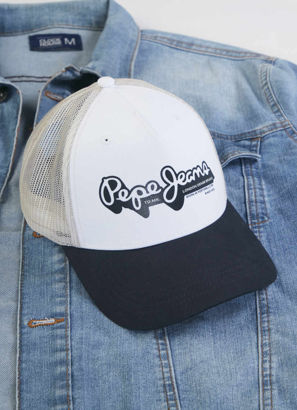 Men Navy & White Trucker Cap With Mesh Back, , large image number 3