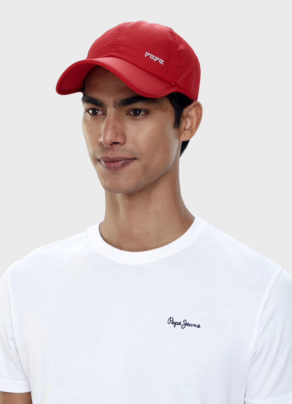 Men Red Sports Cap With Logo, , large image number 2