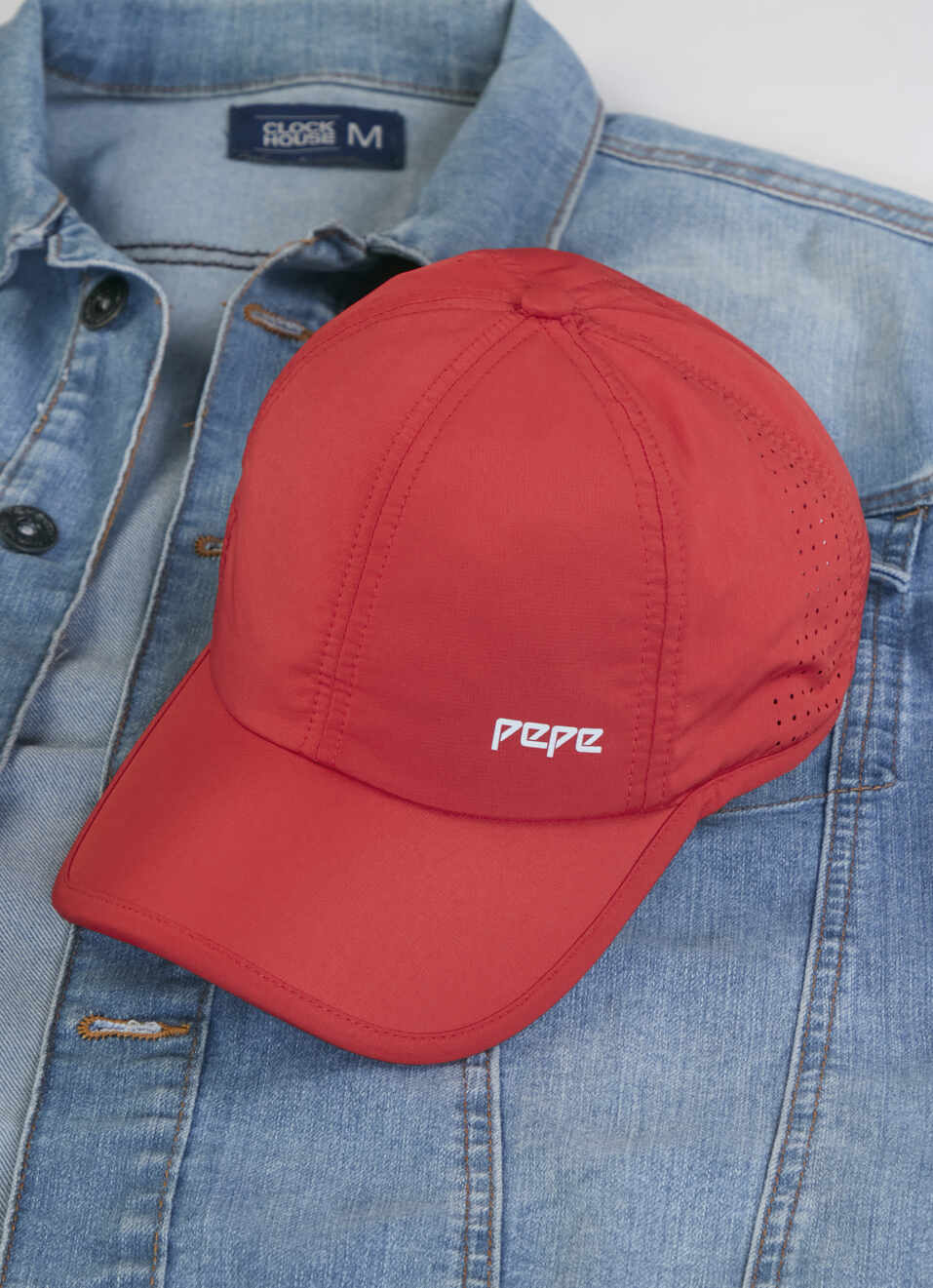 Men Red Sports Cap With Logo, , large image number 3