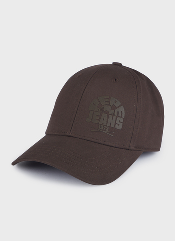 Men Brown Baseball Cap With Monochrome Logo