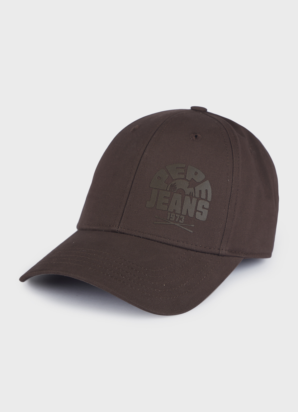 Men Brown Baseball Cap With Monochrome Logo, , large image number 0