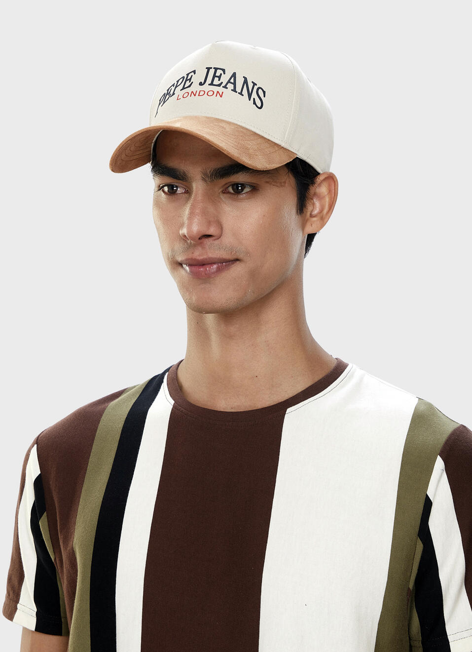 Men Off White Baseball Cap With Embroidered Branding, , large image number 2