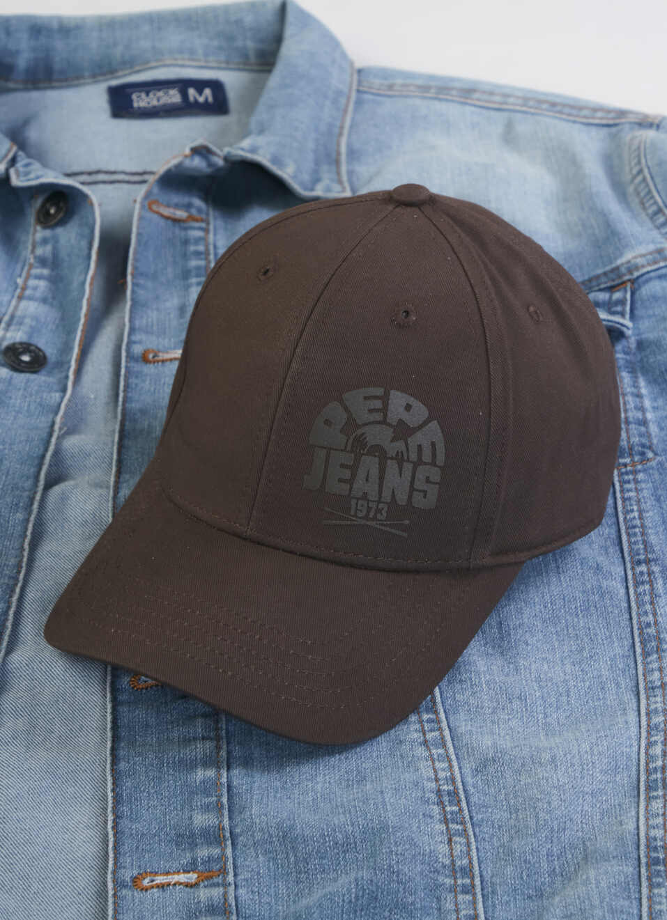 Men Brown Baseball Cap With Monochrome Logo, , large image number 3