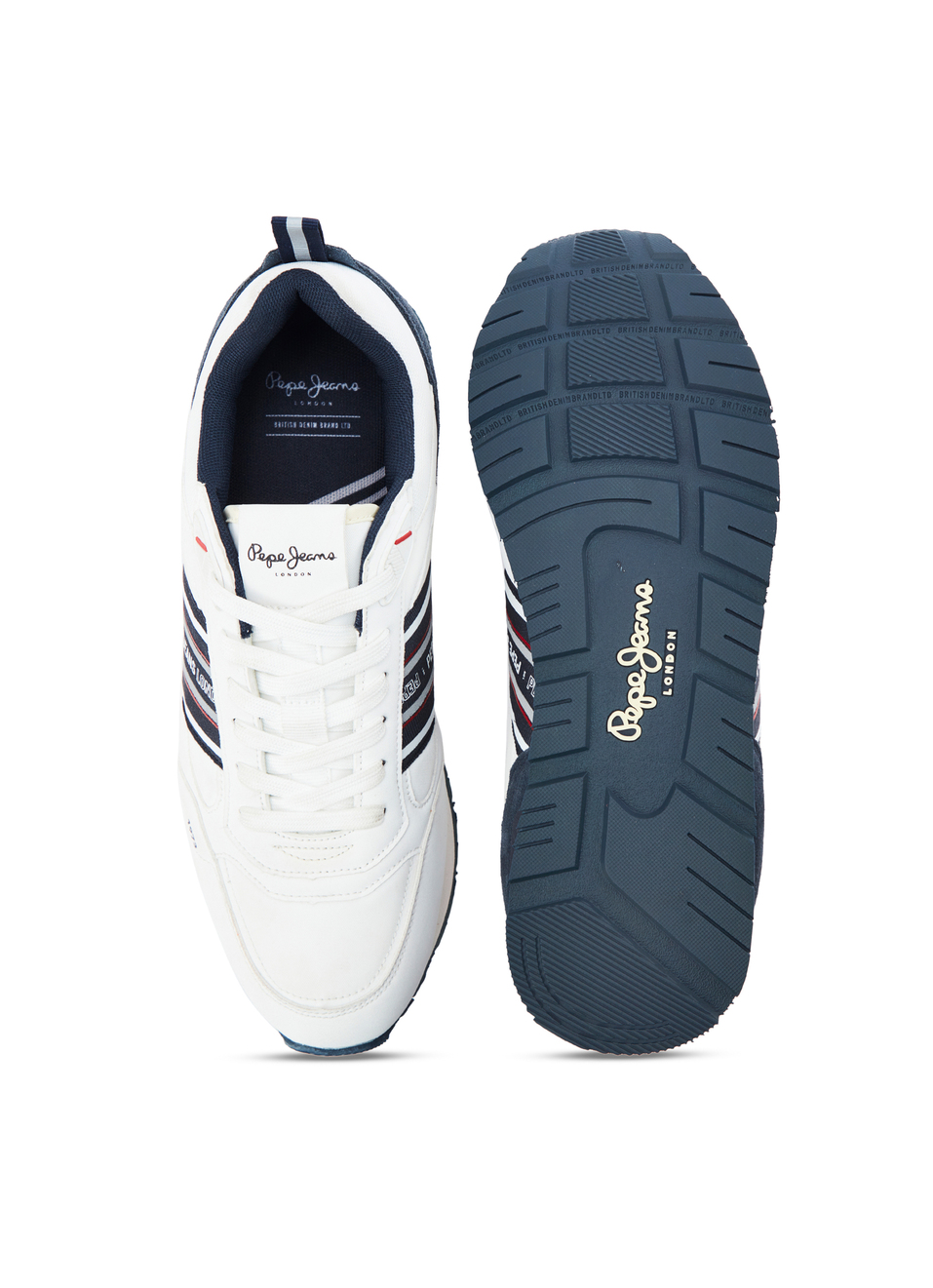 White 3d Logo Anti-skid Running Sneakers, , large image number 4