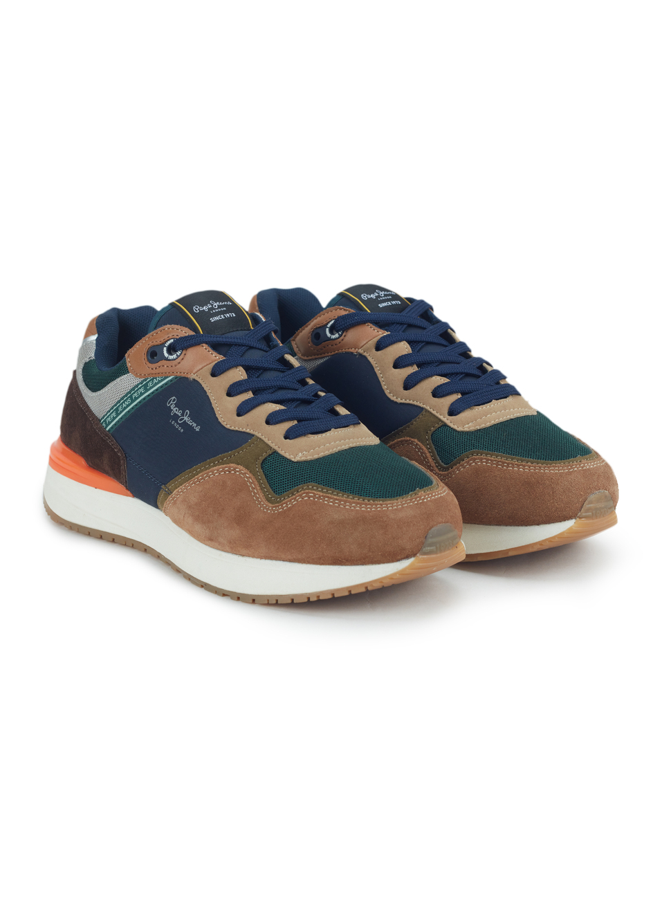 Men Khaki Green Color Block Sneakers, , large image number 2