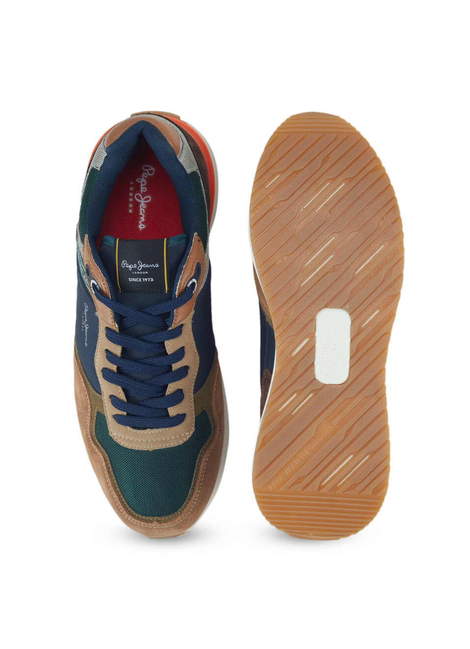 Men Khaki Green Color Block Sneakers, , large image number 4