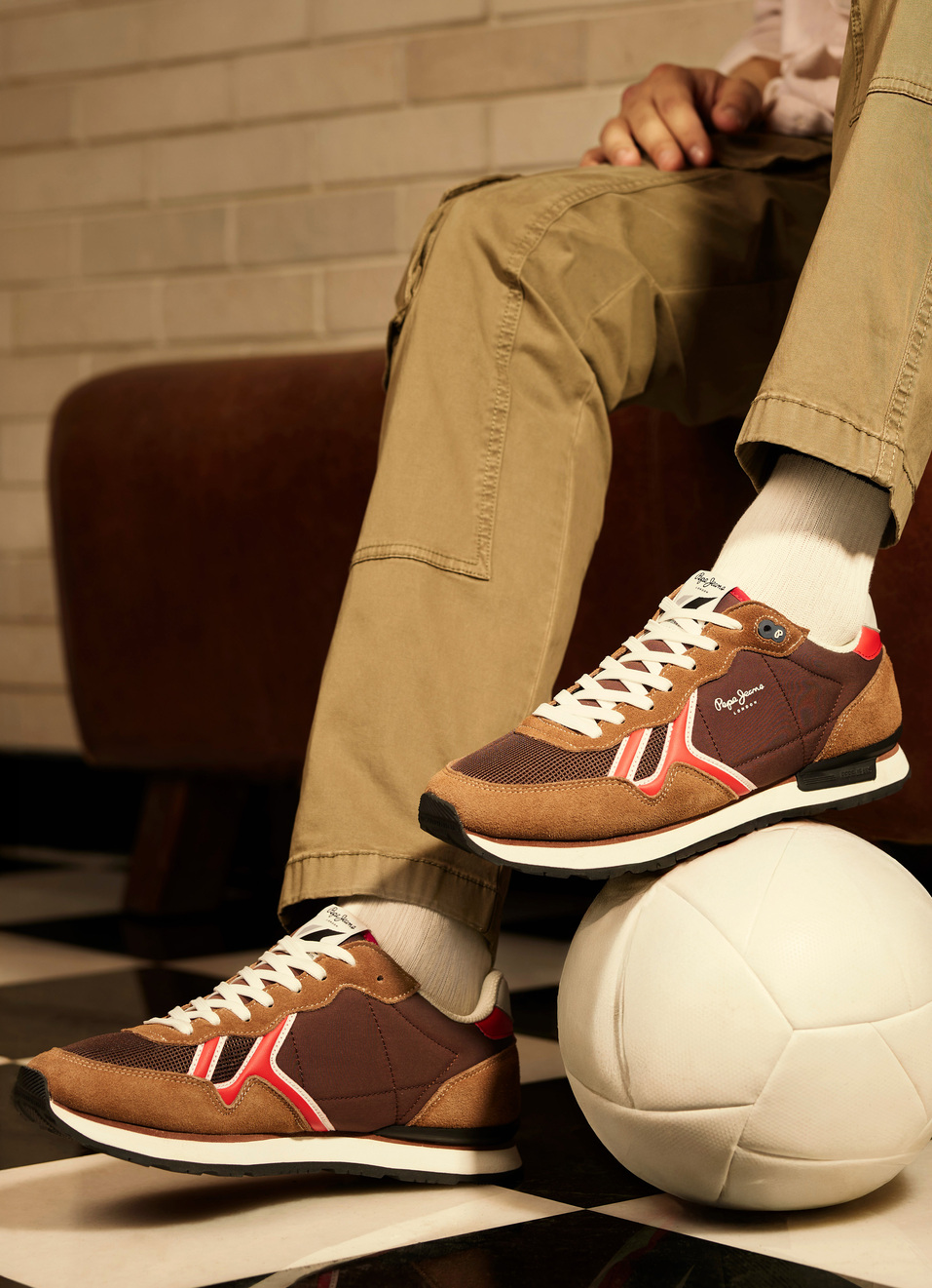 Brown Retro Anti-skid Running Sneakers, , large image number 0