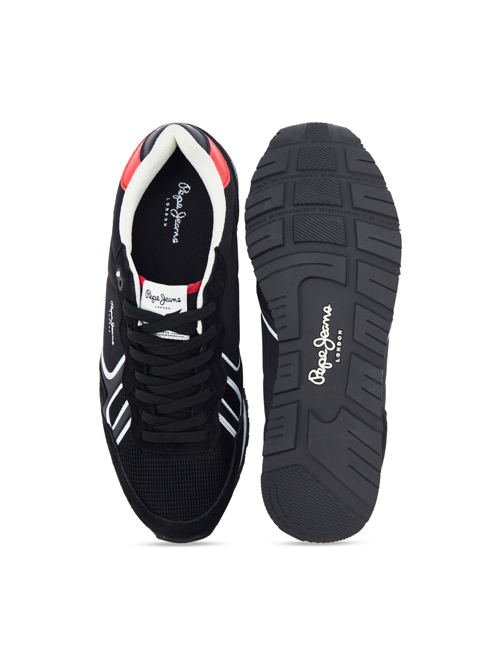 Black Retro Anti-skid Running Sneakers, , large image number 4