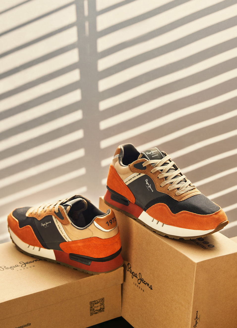 Orange And Black Anti-skid Running Sneakers, , large image number 0