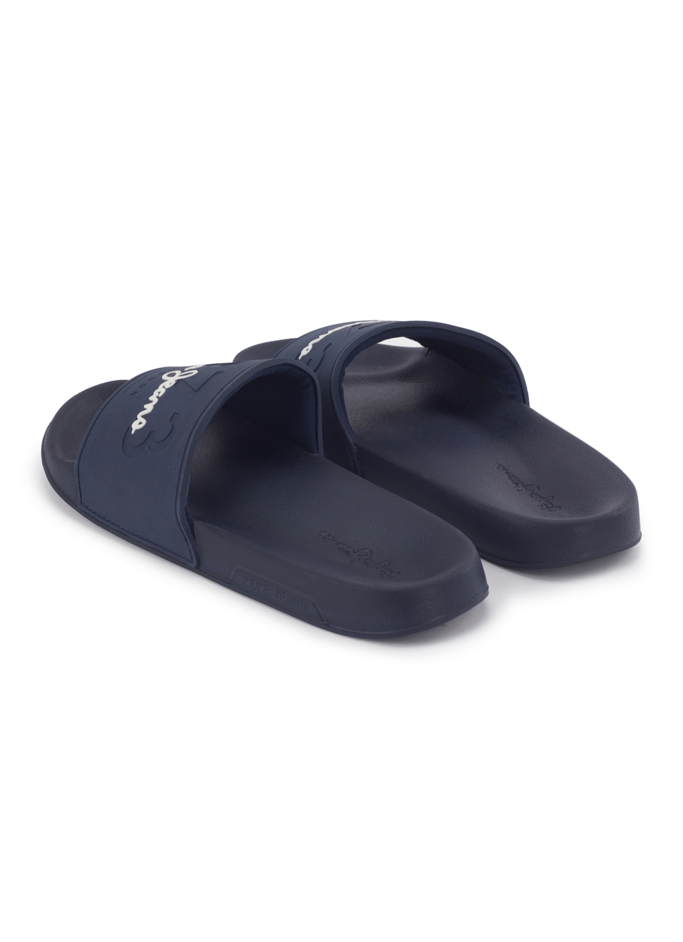 Navy Lightweight Beach Slides With Embossed Logo Print, , large image number 3