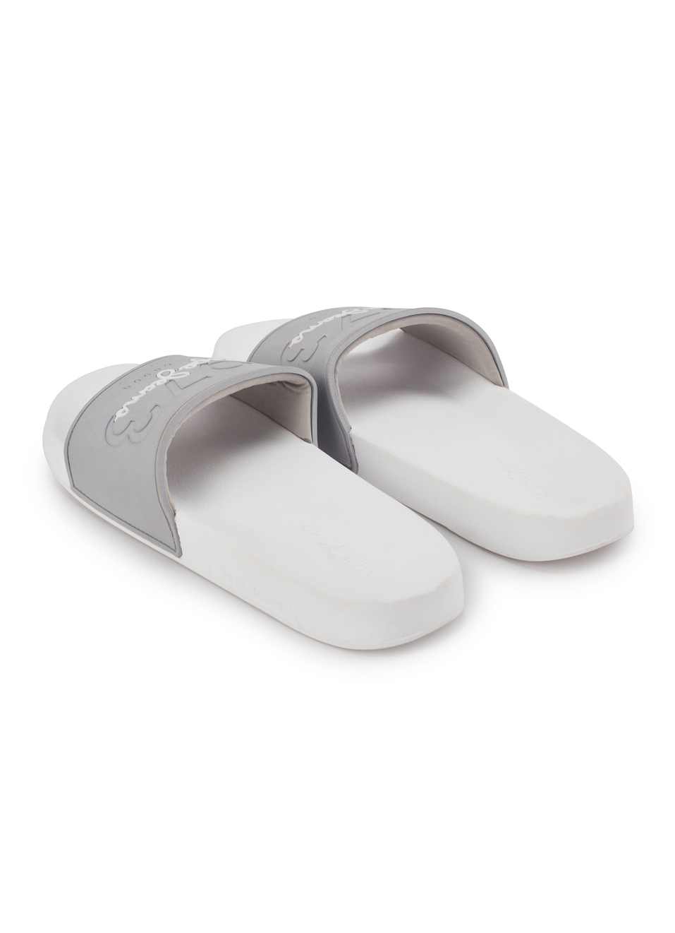 Grey Lightweight Beach Slides With Embossed Logo Print, , large image number 3