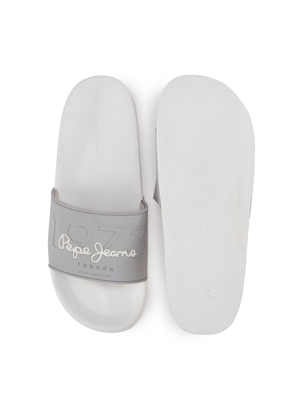 Grey Lightweight Beach Slides With Embossed Logo Print, , large image number 4