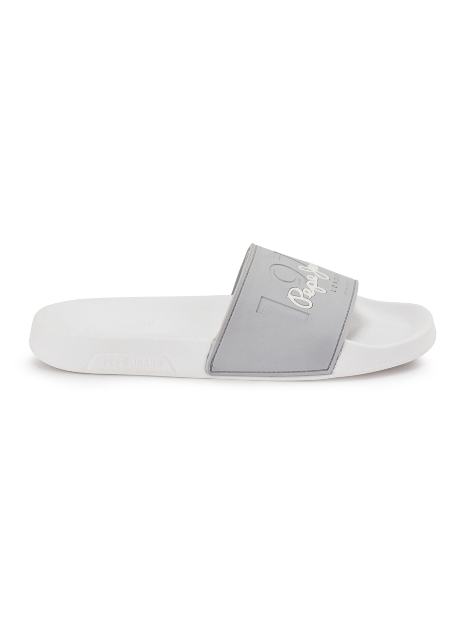 Grey Lightweight Beach Slides With Embossed Logo Print, , large image number 5