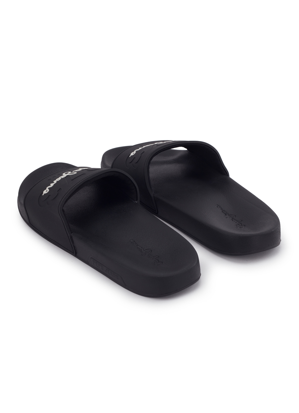 Black Lightweight Beach Slides With Embossed Logo Print, , large image number 3