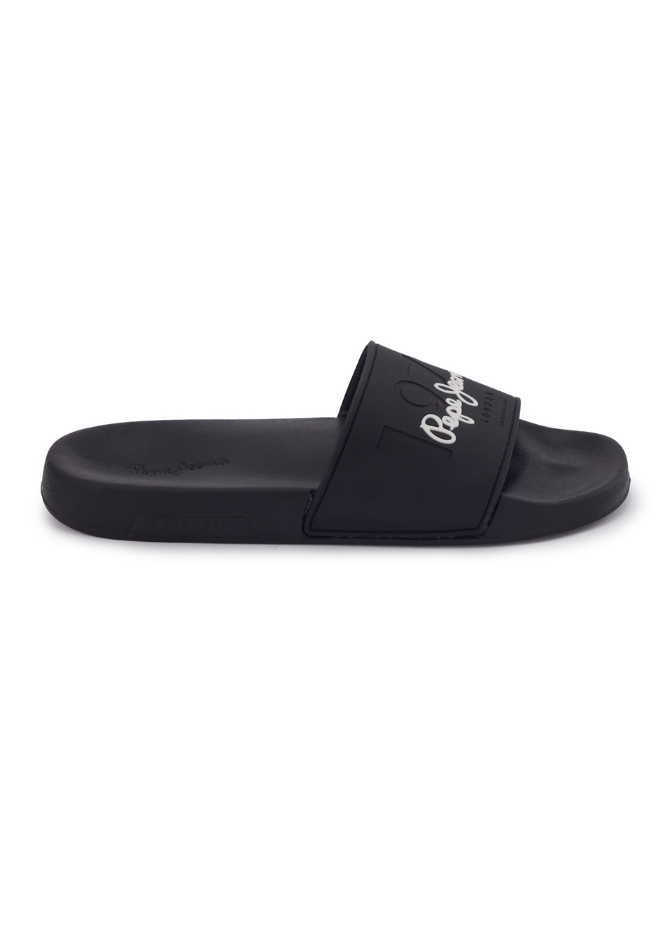 Black Lightweight Beach Slides With Embossed Logo Print, , large image number 5
