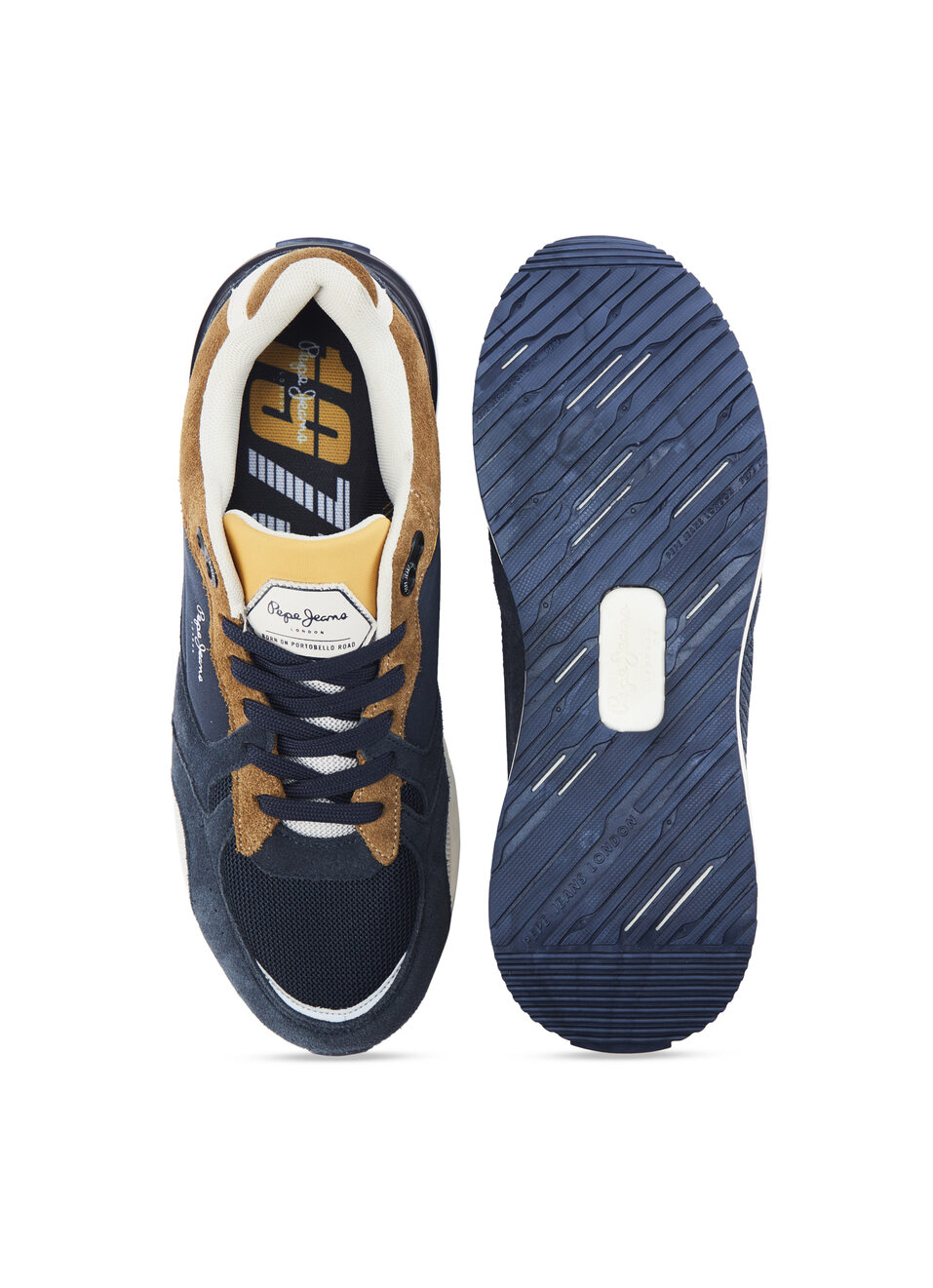 Navy Lightweight Anti-skid Fashion Sneakers, , large image number 4