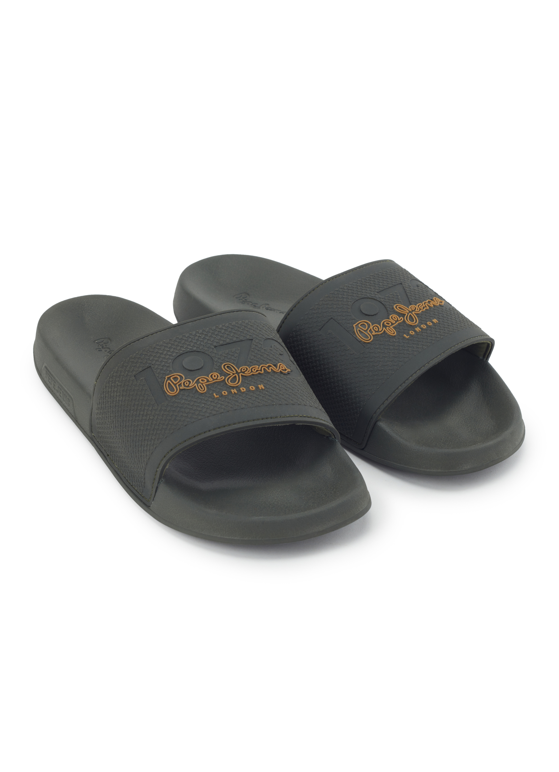 Green Lightweight Beach Slides With Textured Logo Print, , large image number 7