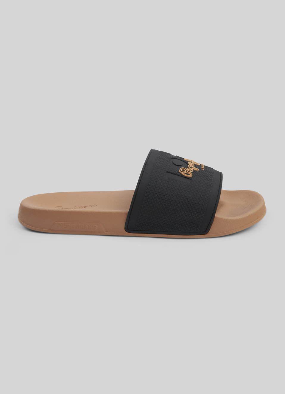 Brown Lightweight Beach Slides With Textured Logo Print, , large image number 4