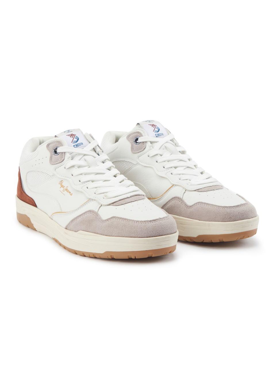 Off White And Grey Anti-skid Cupsole Sneakers, , large image number 2