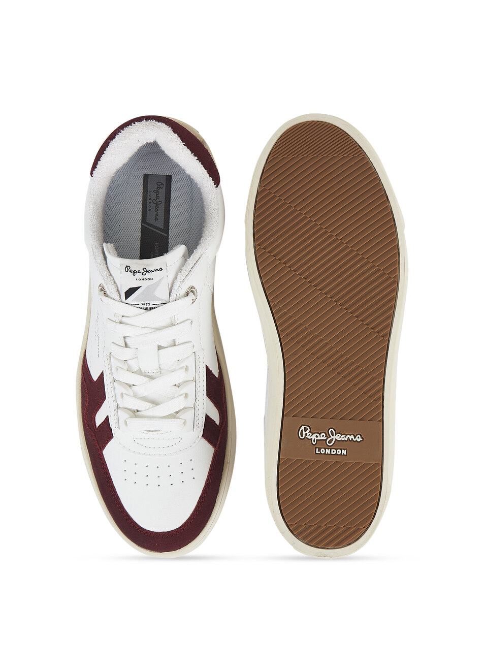 White And Red Retro Anti-skid Cupsole Sneakers, , large image number 4