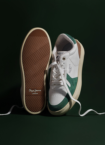White And Green Retro Anti-skid Cupsole Sneakers