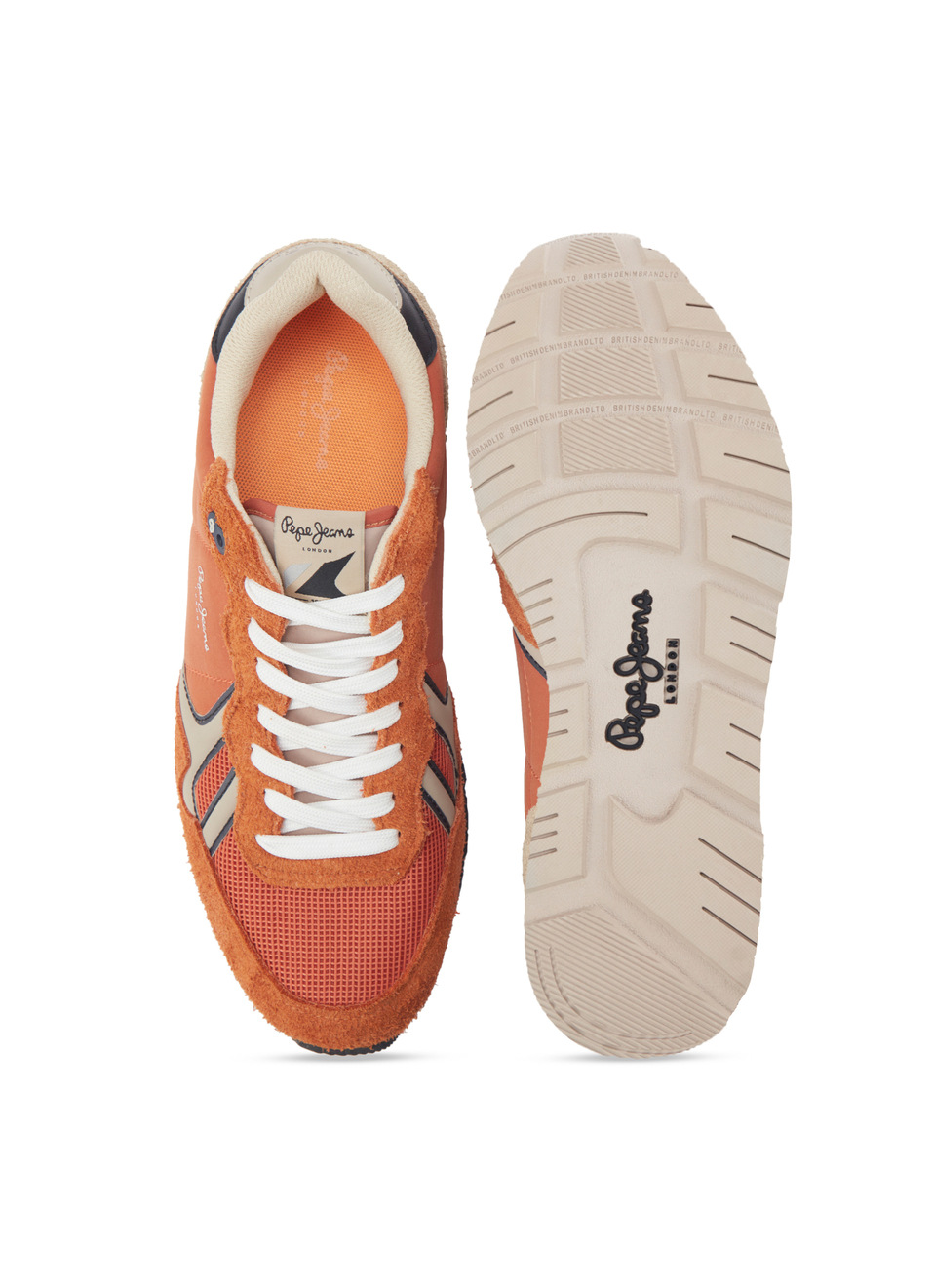 Orange And Black Retro Anti-skid Running Sneakers, , large image number 4