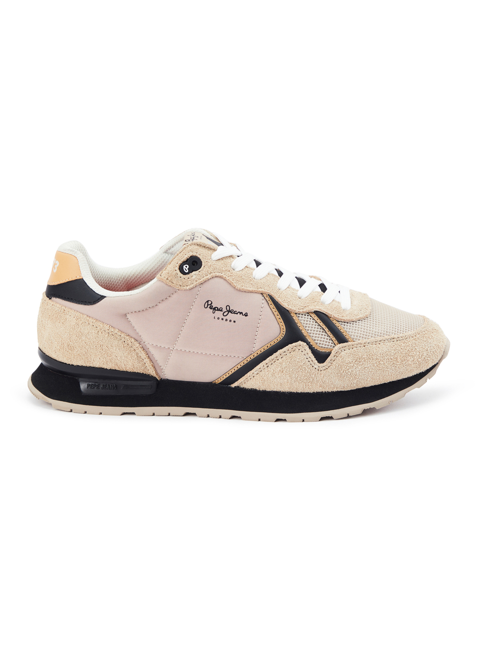 Beige And Black Retro Anti-skid Running Sneakers, , large image number 5