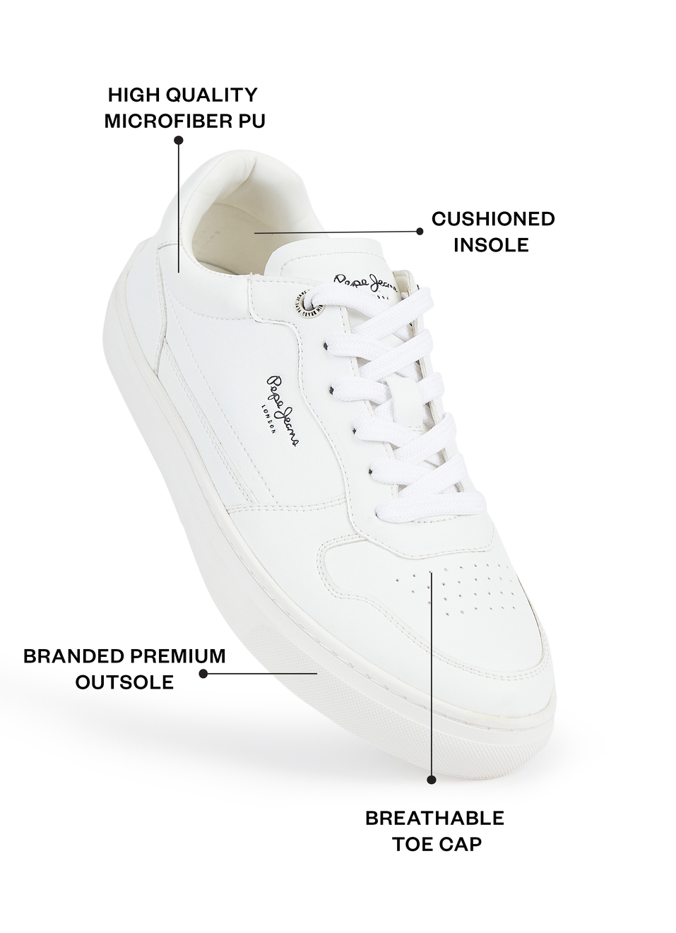 Off White Retro Anti-skid Cupsole Sneakers, , large image number 1