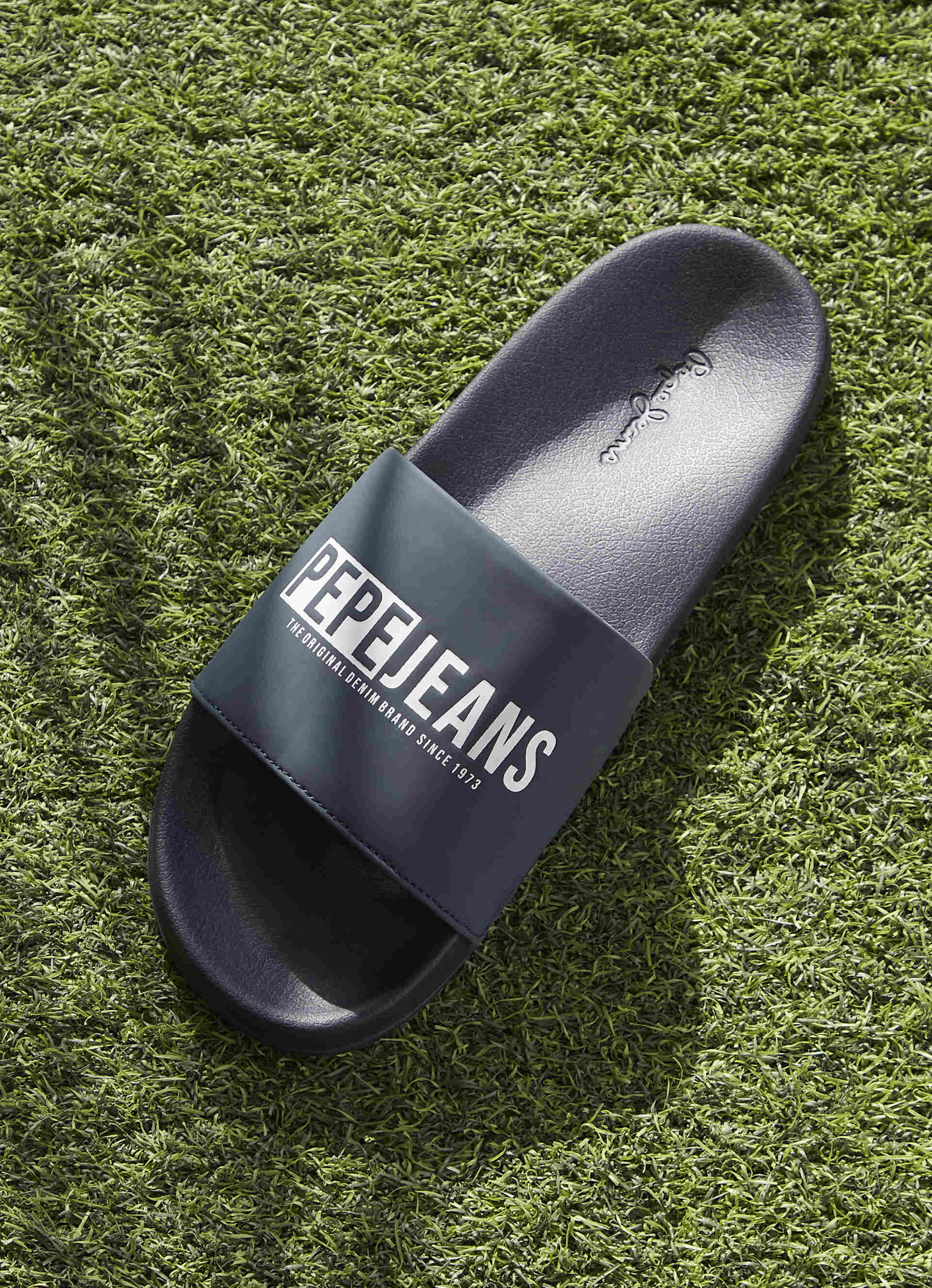 Navy Logo Printed Anti-skid Beach Slides, , large image number 7