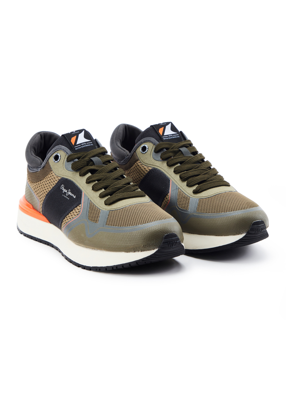 Khaki And Green Anti-skid Fashion Sneakers, , large image number 2