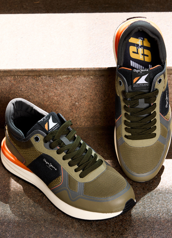 Khaki And Green Anti-skid Fashion Sneakers