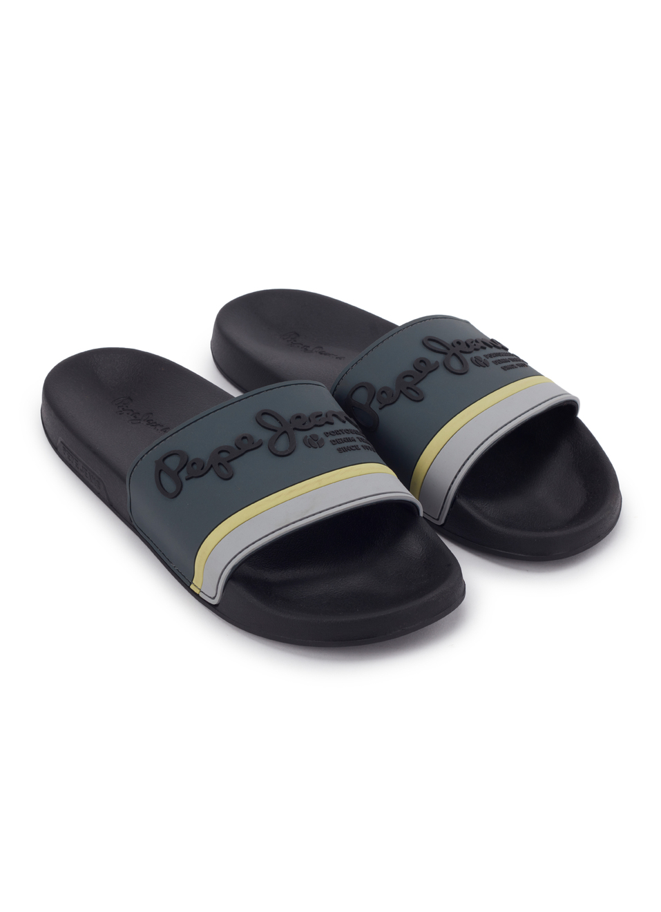 Khaki Green Lightweight Graphic Print Beach Slides, , large image number 2