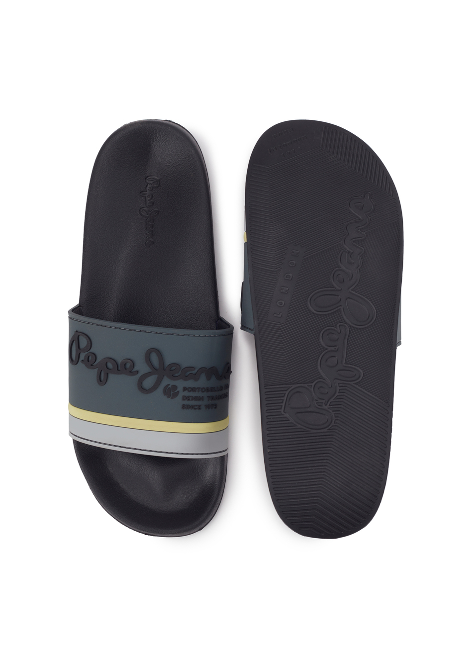 Khaki Green Lightweight Graphic Print Beach Slides, , large image number 4